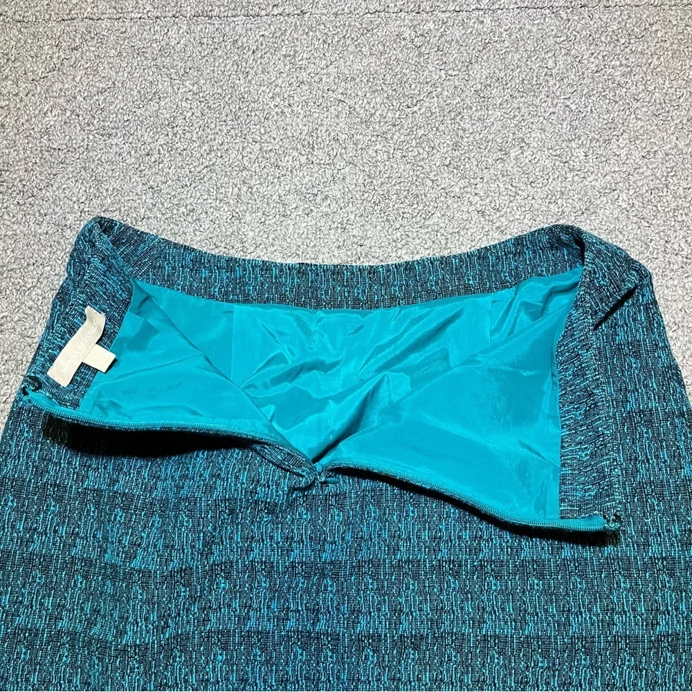 Banana Republic A Line Knee Length Textured Skirt Size 6 Teal Lined Back Zip